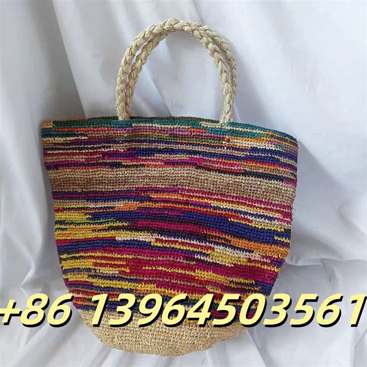 হস্তনির্মিত মাল্টি-কালার রাফিয়া বালতি