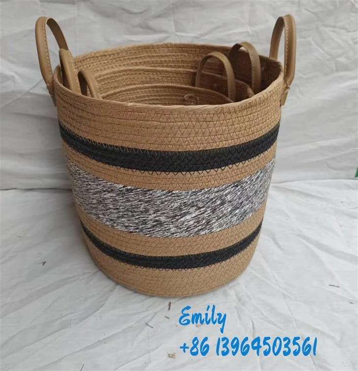 বড় হস্তনির্মিত স্টোরেজ ঝুড়ি