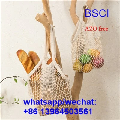 জৈব কটন স্ট্রিং শপিং টোট ভেজিটেবল ব্যাগ