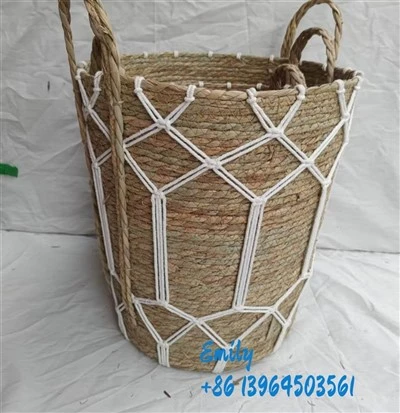 বৃত্তাকার বোনা স্টোরেজ ঝুড়ি