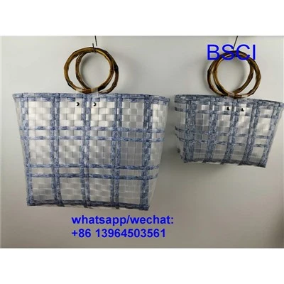 বোনা প্লাস্টিকের ঝুড়ি ব্যাগ